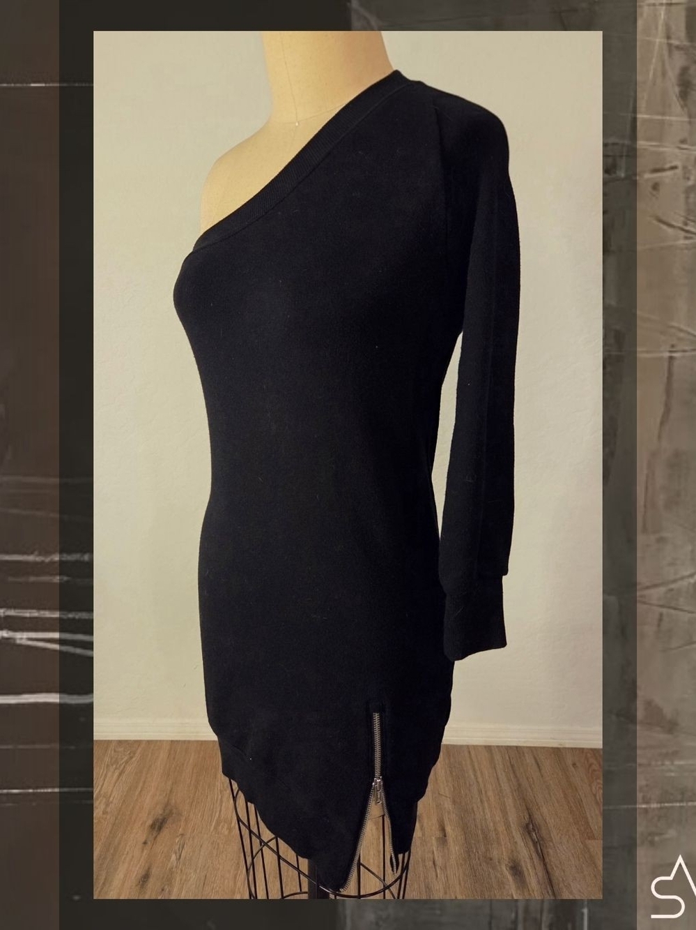 R13 Spring '16 Decondustrial Neo-Punk One Shoulder Sweatshirt Dress Size XS